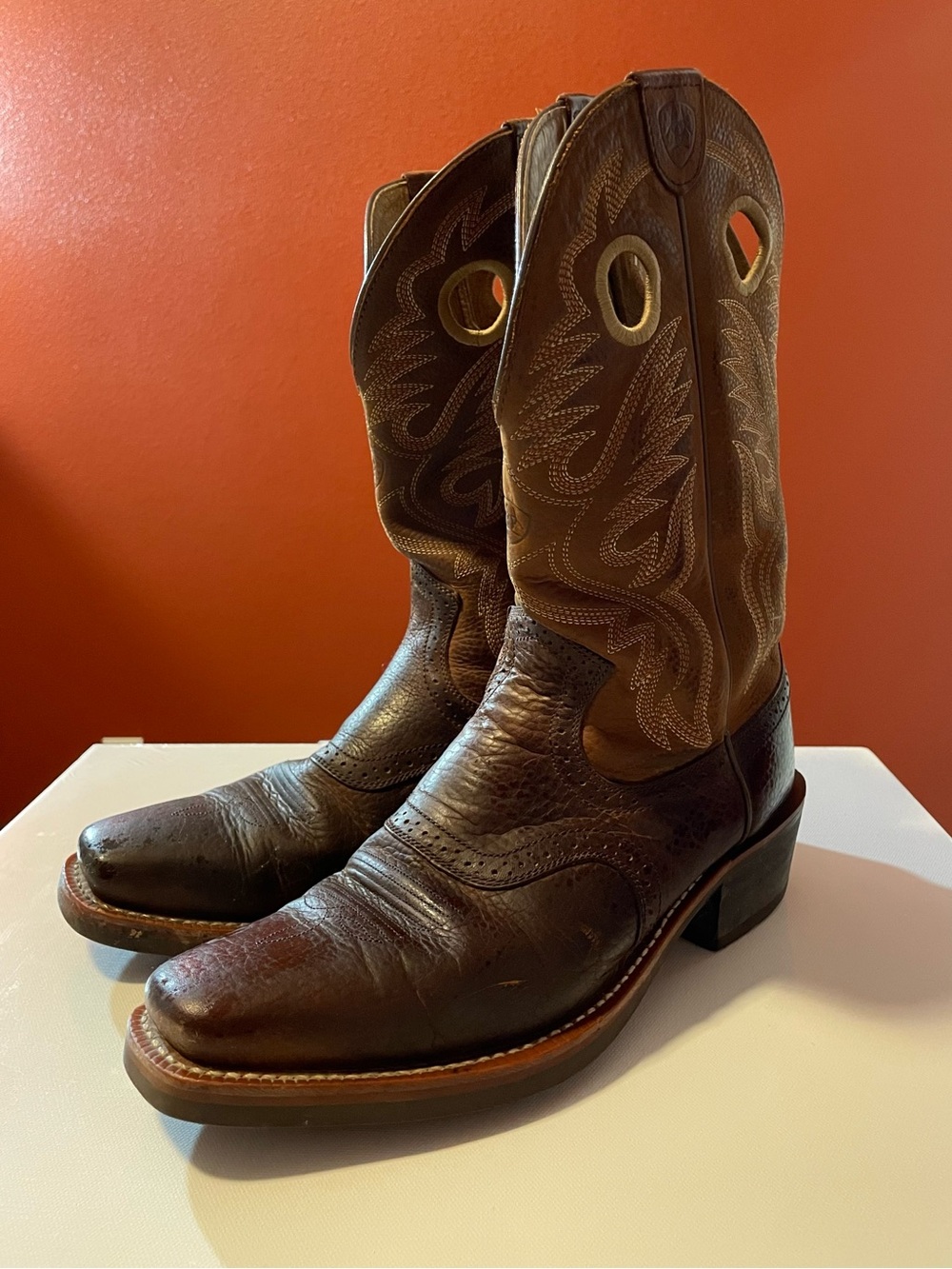 Ariat Men’s Heritage Roughstock Brown Leather Western Cowboy Rodeo Boot
